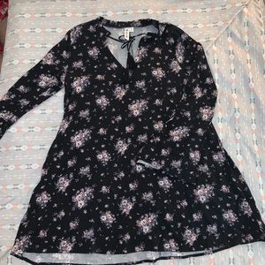 Floral Dress with Bell Sleeves